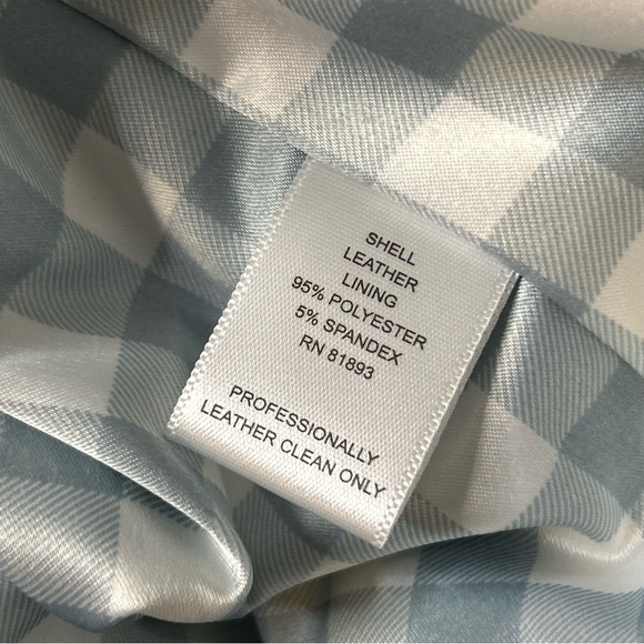 Isaac Mizrahi Leather Light Blue Blazer Size 14 - Picture 7 of 7